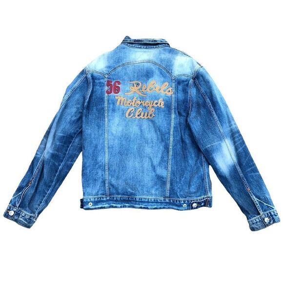 True Religion Jean Jacket XXL Jimmy Trucker Jacket Blue - Picture 11 of 12